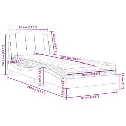 Bett mit Matratze Weiß 80x200 cm Kunstleder