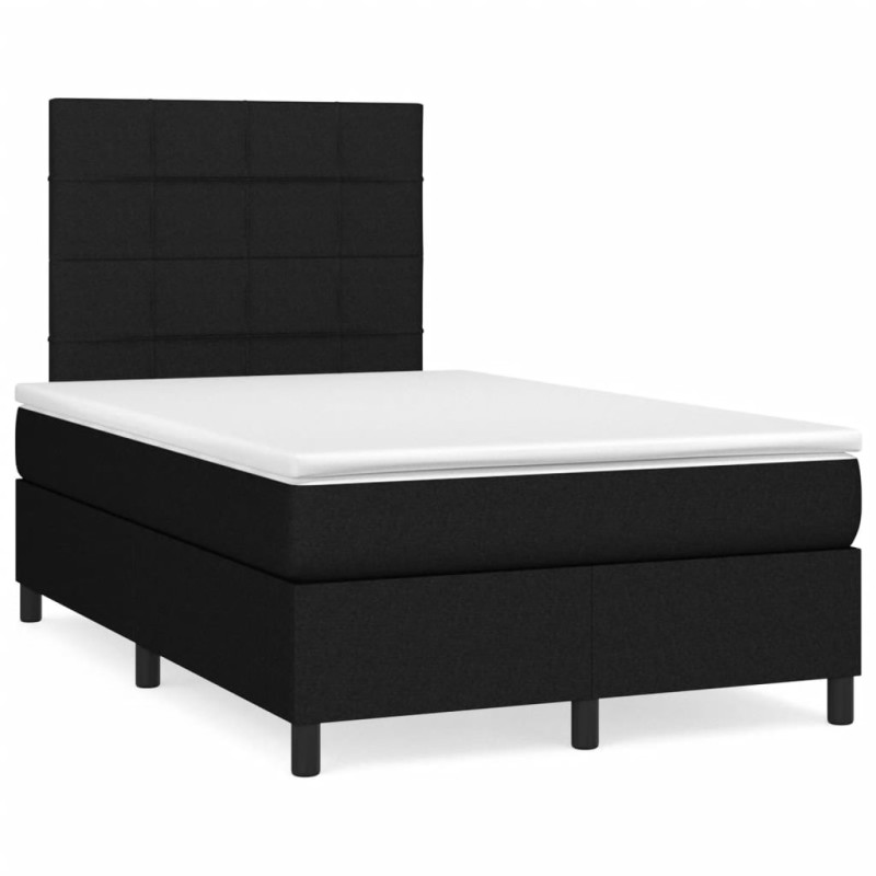 Boxspringbett mit Matratze & LED Schwarz 120x190 cm Stoff