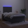 Boxspringbett mit Matratze & LED Schwarz 120x190 cm Samt