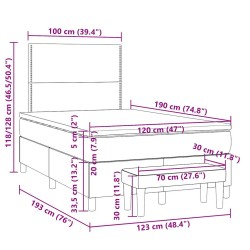 Boxspringbett mit Matratze Taupe 120x190 cm Stoff