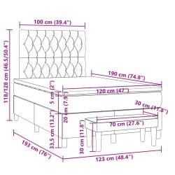 Boxspringbett mit Matratze Taupe 120x190 cm Stoff