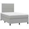 Boxspringbett mit Matratze & LED Hellgrau 120x190 cm Stoff