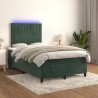 Boxspringbett mit Matratze & LED Dunkelgrün 120x190 cm Samt