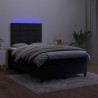 Boxspringbett mit Matratze & LED Schwarz 120x190 cm Samt