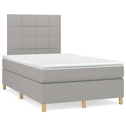 Boxspringbett mit Matratze Hellgrau 120x190 cm Stoff