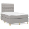 Boxspringbett mit Matratze Hellgrau 120x190 cm Stoff