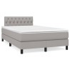 Boxspringbett mit Matratze & LED Hellgrau 120x190 cm Stoff