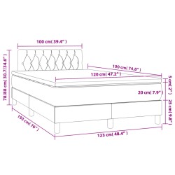 Boxspringbett mit Matratze & LED Hellgrau 120x190 cm Stoff