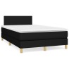 Boxspringbett mit Matratze & LED Schwarz 120x190 cm Stoff