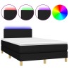 Boxspringbett mit Matratze & LED Schwarz 120x190 cm Stoff