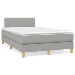 Boxspringbett mit Matratze & LED Hellgrau 120x190 cm Stoff