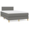 Boxspringbett mit Matratze Dunkelgrau 120x190 cm Stoff