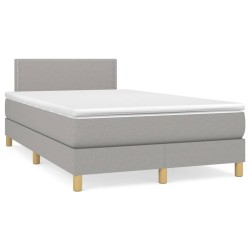 Boxspringbett mit Matratze Hellgrau 120x190 cm Stoff