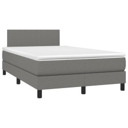 Boxspringbett mit Matratze Dunkelgrau 120x190 cm Stoff