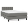 Boxspringbett mit Matratze Dunkelgrau 120x190 cm Stoff