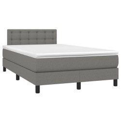 Boxspringbett mit Matratze Dunkelgrau 120x190 cm Stoff