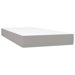 Boxspringbett mit Matratze Hellgrau 120x190 cm Stoff