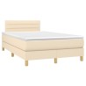 Boxspringbett mit Matratze Creme 120x190 cm Stoff