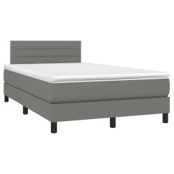 Boxspringbett mit Matratze Dunkelgrau 120x190 cm Stoff