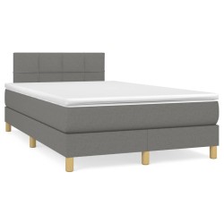 Boxspringbett mit Matratze Dunkelgrau 120x190 cm Stoff