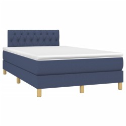 Boxspringbett mit Matratze Blau 120x190 cm Stoff