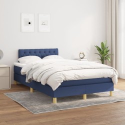 Boxspringbett mit Matratze Blau 120x190 cm Stoff