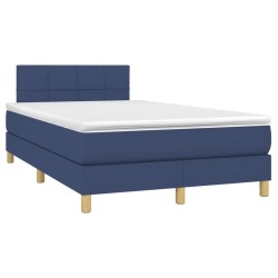 Boxspringbett mit Matratze Blau 120x190 cm Stoff