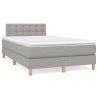 Boxspringbett mit Matratze Hellgrau 120x190 cm Stoff