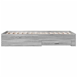 Bettgestell mit Schubladen Grau Sonoma 100x200 cm Holzwerkstoff