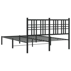 Bettgestell mit Kopfteil Metall Schwarz 135x190 cm