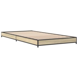 Bettgestell Sonoma-Eiche 75x190 cm Holzwerkstoff und Metall