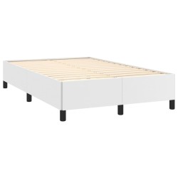 Boxspringbett mit Matratze & LED Weiß 120x190 cm Kunstleder