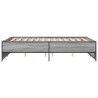 Bettgestell Grau Sonoma 135x190 cm Holzwerkstoff und Metall