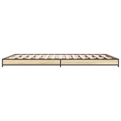 Bettgestell Sonoma-Eiche 140x200 cm Holzwerkstoff und Metall