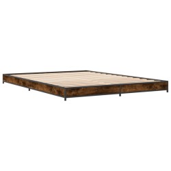 Bettgestell Räuchereiche 140x190 cm Holzwerkstoff und Metall