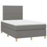 Boxspringbett mit Matratze Dunkelgrau 120x190 cm Stoff