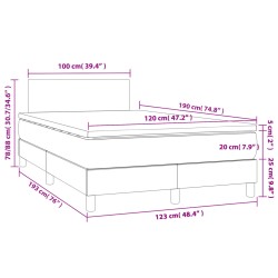 Boxspringbett mit Matratze & LED Hellgrau 120x190 cm Stoff