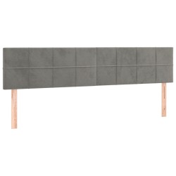 Boxspringbett mit Matratze Hellgrau 120x190 cm Samt