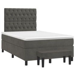 Boxspringbett mit Matratze Dunkelgrau 120x190 cm Samt