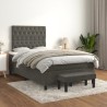 Boxspringbett mit Matratze Dunkelgrau 120x190 cm Samt