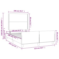 Bettgestell mit Kopfteil Dunkelgrau 120x190 cm Samt