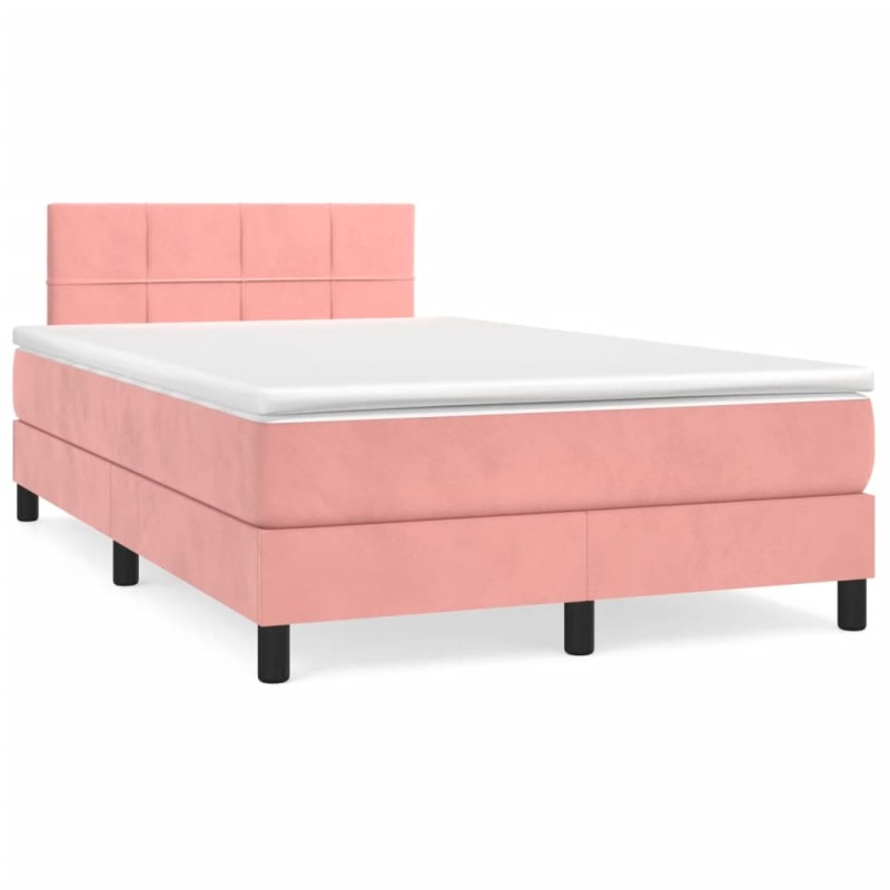 Boxspringbett mit Matratze Rosa 120x190 cm Samt