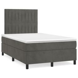 Boxspringbett mit Matratze Dunkelgrau 120x190 cm Samt