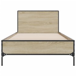 Bettgestell Sonoma-Eiche 75x190 cm Holzwerkstoff und Metall