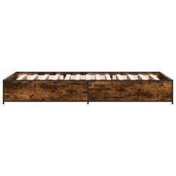 Bettgestell Räuchereiche 90x190 cm Holzwerkstoff und Metall