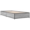 Bettgestell Grau Sonoma 75x190 cm Holzwerkstoff und Metall