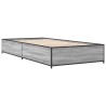 Bettgestell Grau Sonoma 75x190 cm Holzwerkstoff und Metall