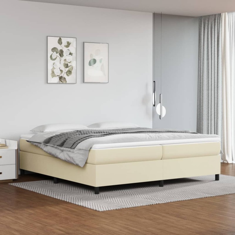 Bettgestell Creme 200x200 cm Kunstleder