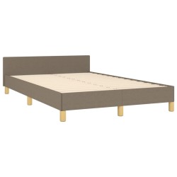 Bettgestell mit Kopfteil Taupe 120x190 cm Stoff