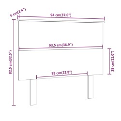 Kopfteil Grau 94x6x82,5 cm Massivholz Kiefer